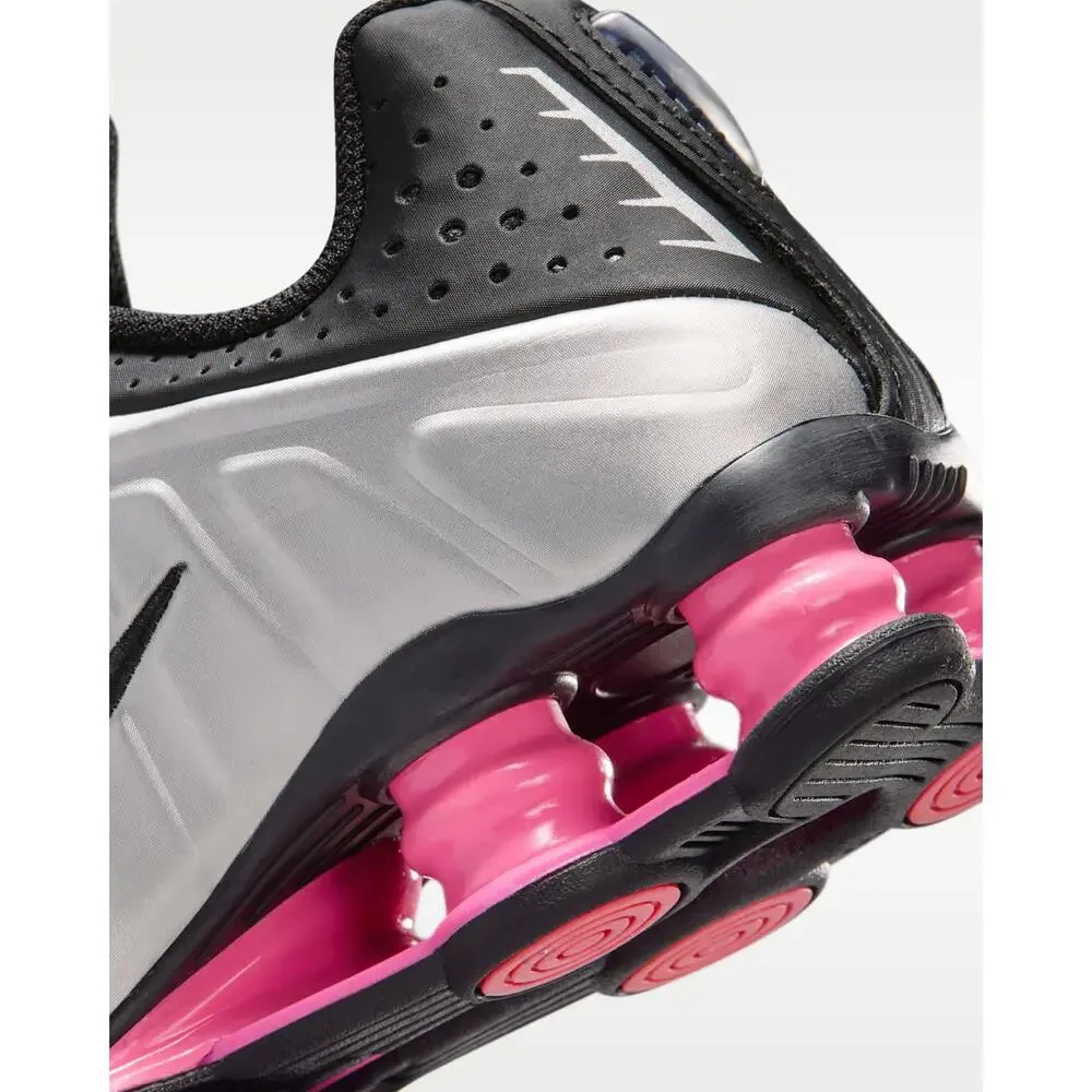 Nike Shox R4 CW2626-006 Sneakers Kids Black Pink Lace Up Lifestyle Shoes LIQ1179